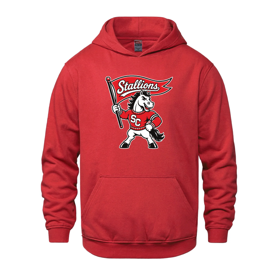 Cotton Fleece Hoodie - Mascot Logo - Youth