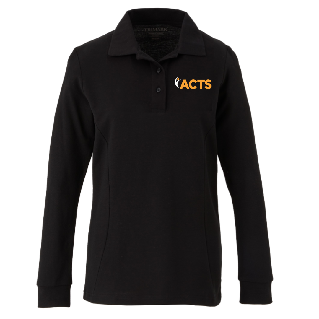 Longsleeve Pique Polo - CATA/ACTS Logo