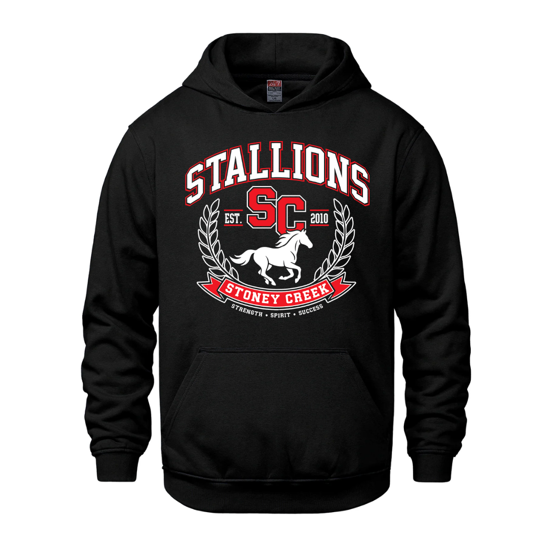 Cotton Fleece Hoodie - Banner Logo - Youth