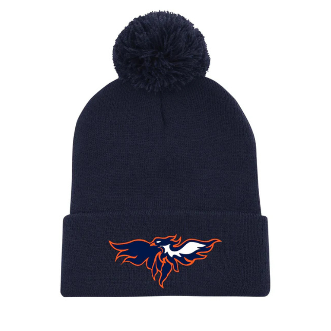 Striped Cuffed Pom Toque