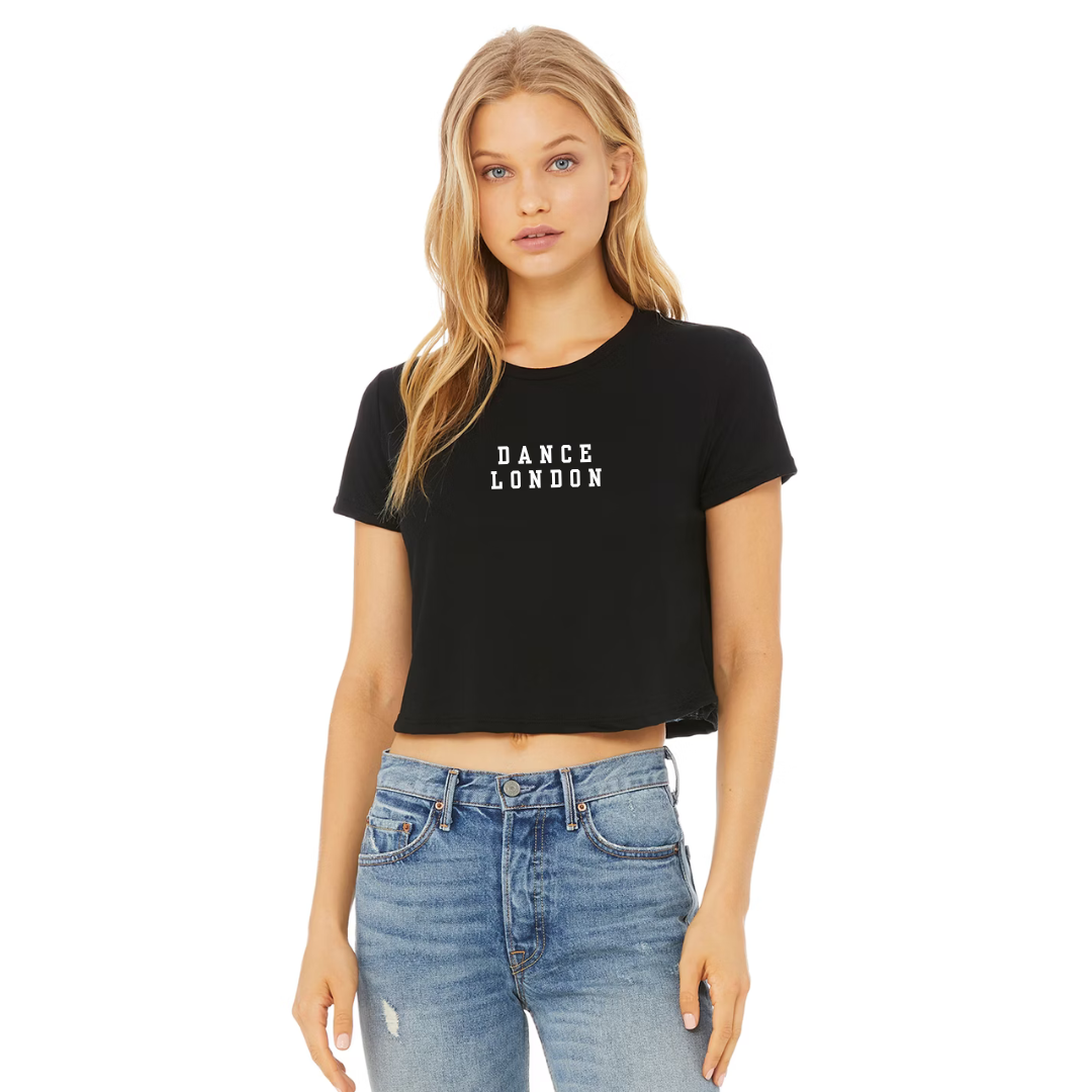 Cotton Flowy Croptop - Text Logo