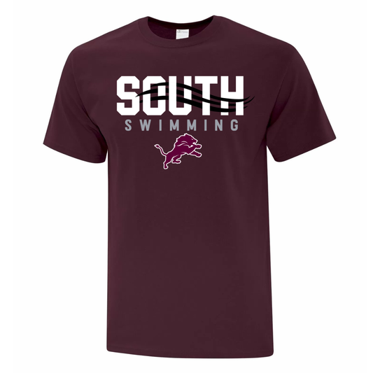 South Swimming Cotton T-Shirt - Maroon