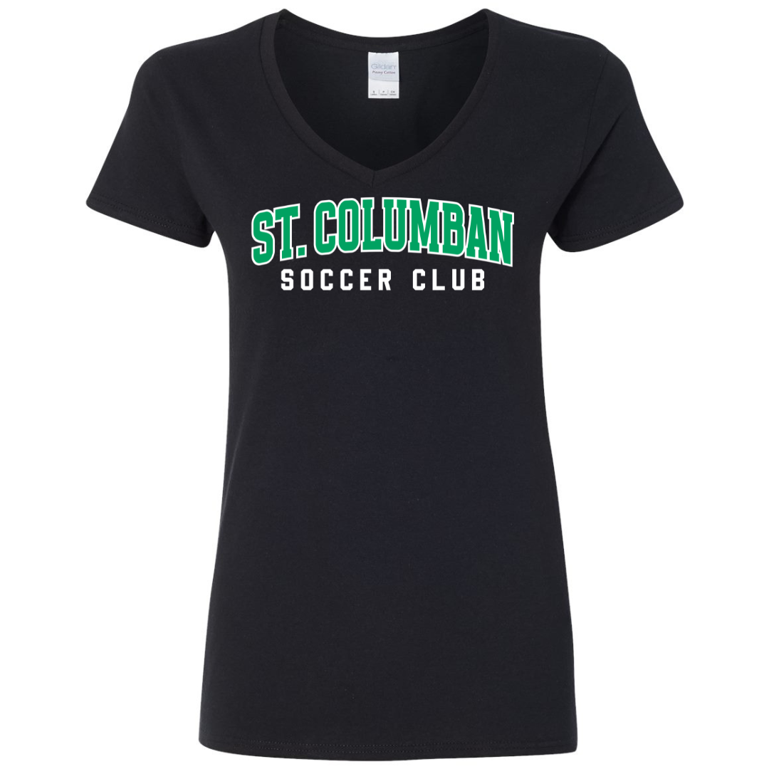 Cotton V-Neck Tee - Text Logo