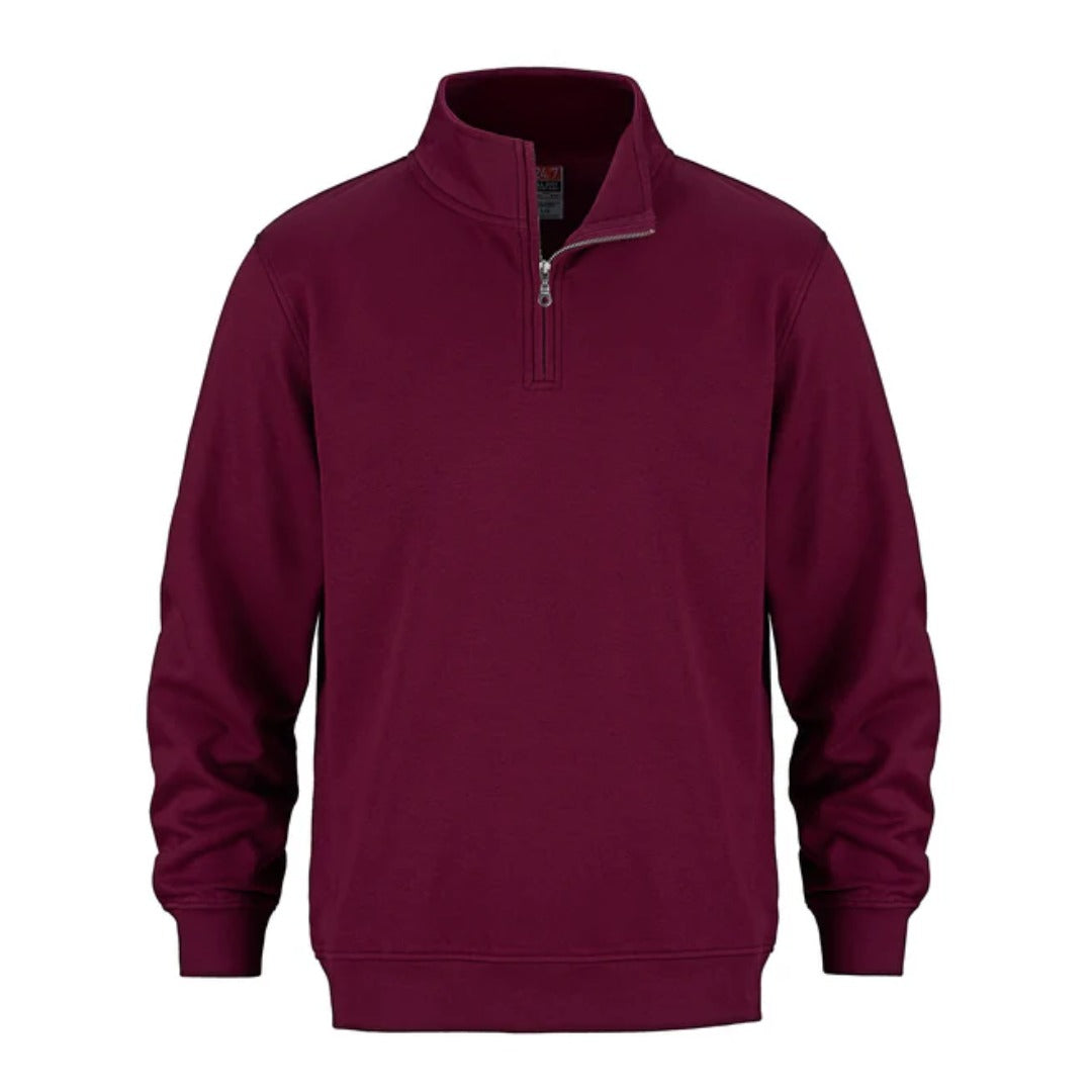 Cotton Fleece 1/4 Zip — Maroon
