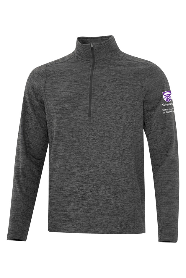 Heather Fleece 1/4 Zip - Sleeve Logo
