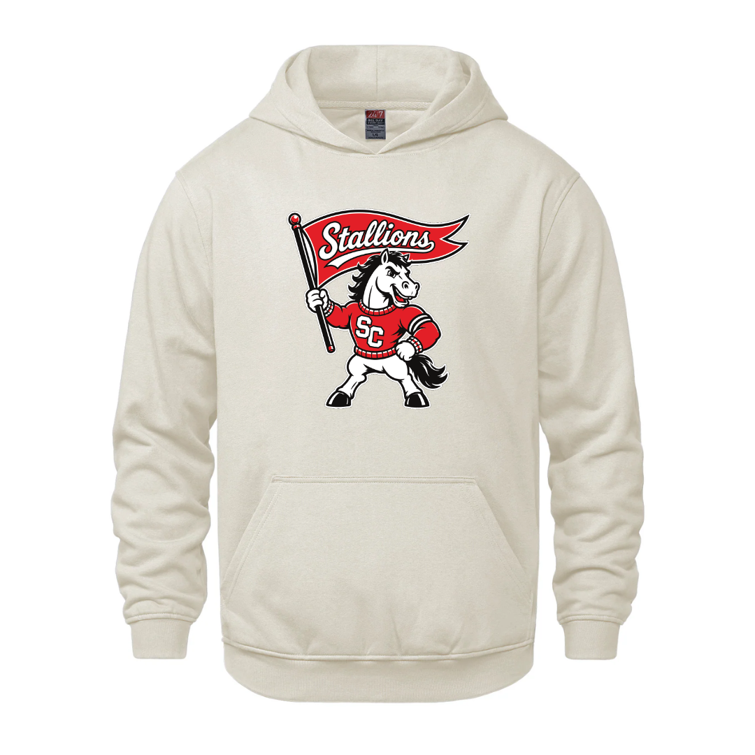 Cotton Fleece Hoodie - Mascot Logo - Youth