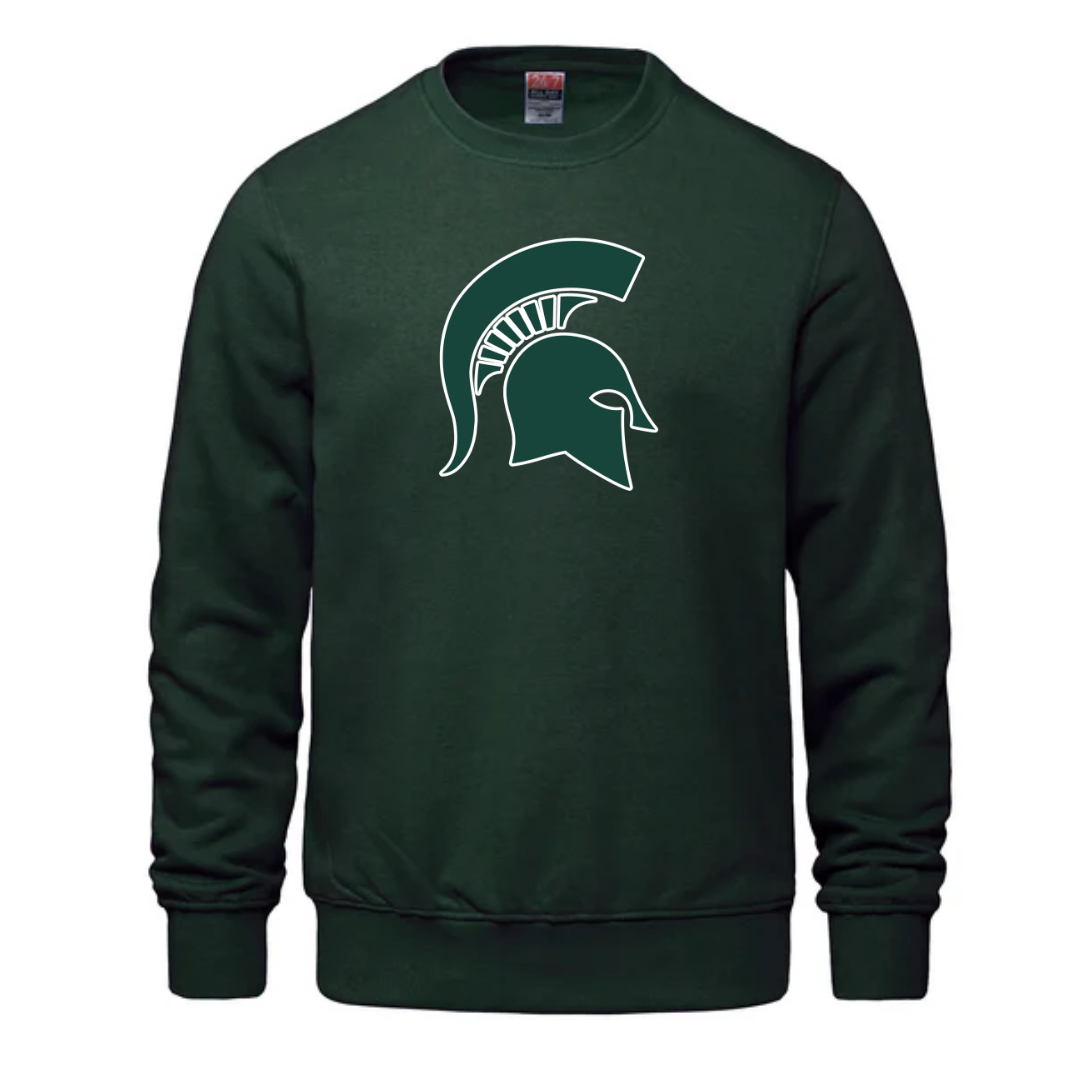 Cotton Fleece Crewneck - Spartan Head