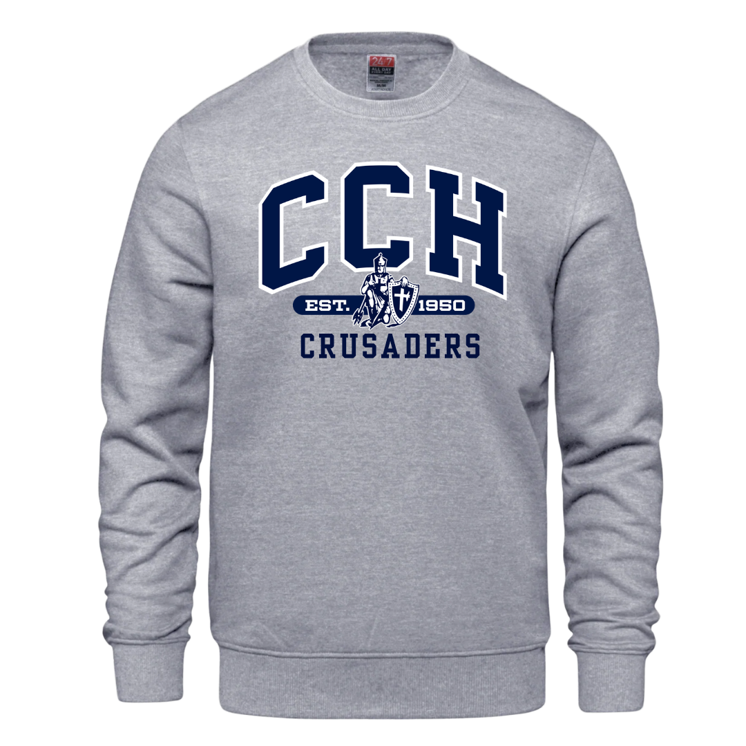 Cotton Crewneck - Sewn/Embroidered Logo