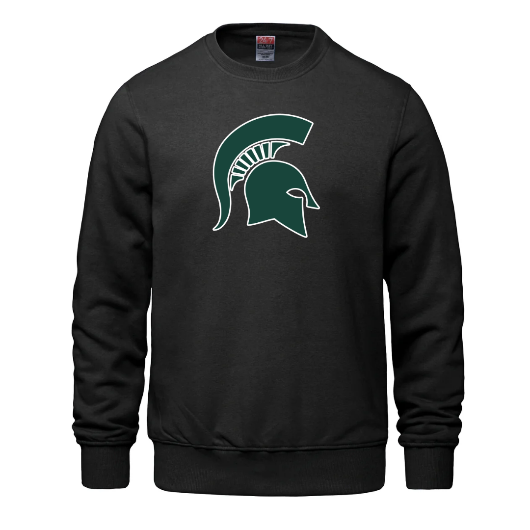 Cotton Fleece Crewneck - Spartan Head