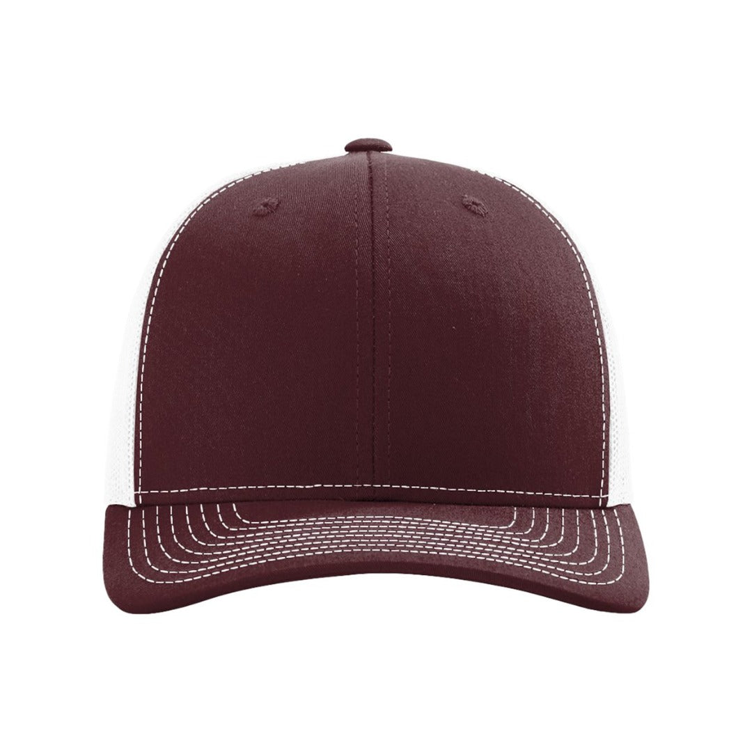 Adjustable Trucker Hat — Maroon/White