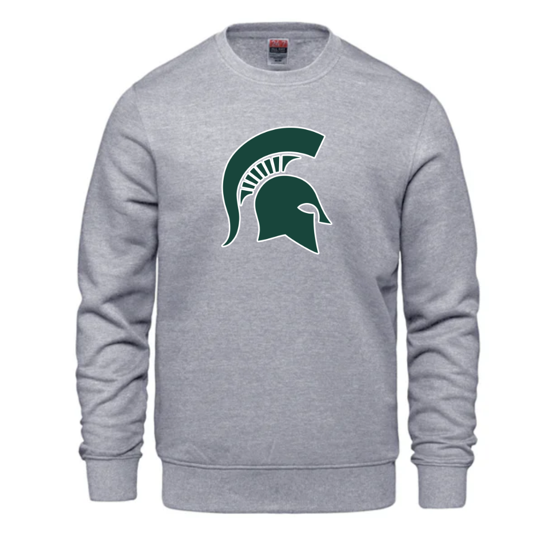 Cotton Fleece Crewneck - Spartan Head
