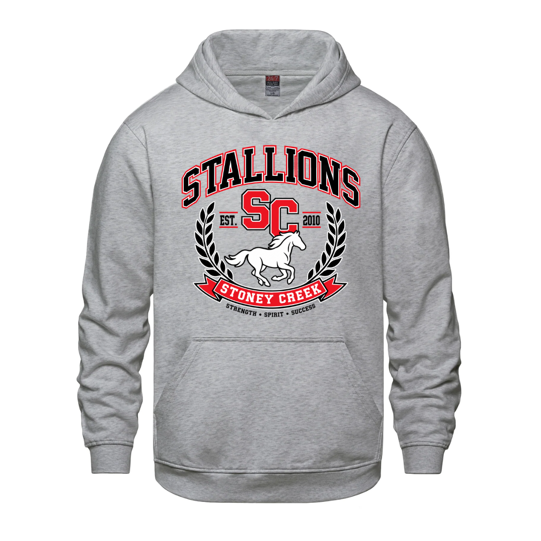 Cotton Fleece Hoodie - Banner Logo - Youth