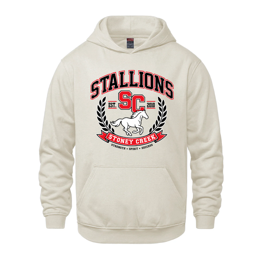 Cotton Fleece Hoodie - Banner Logo - Youth