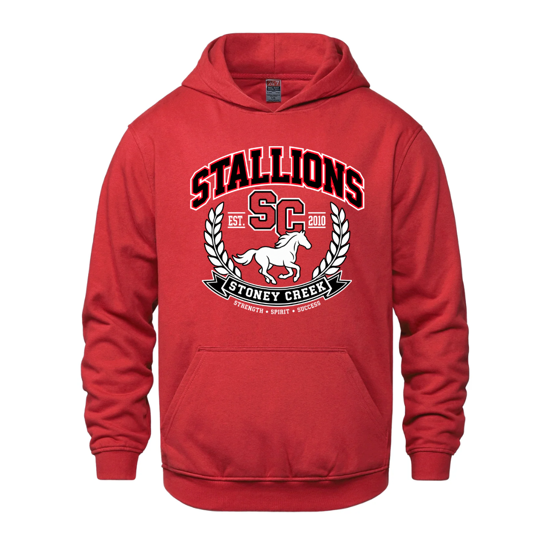 Cotton Fleece Hoodie - Banner Logo - Youth