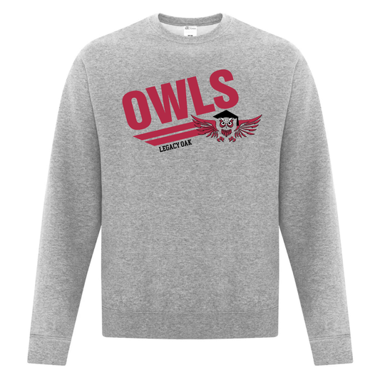 Cotton Crewneck - Owls Logo - Youth