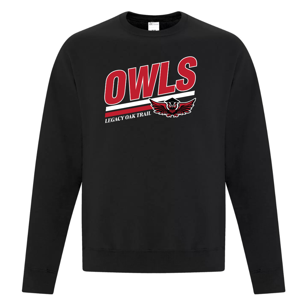 Cotton Crewneck - Owls Logo - Youth