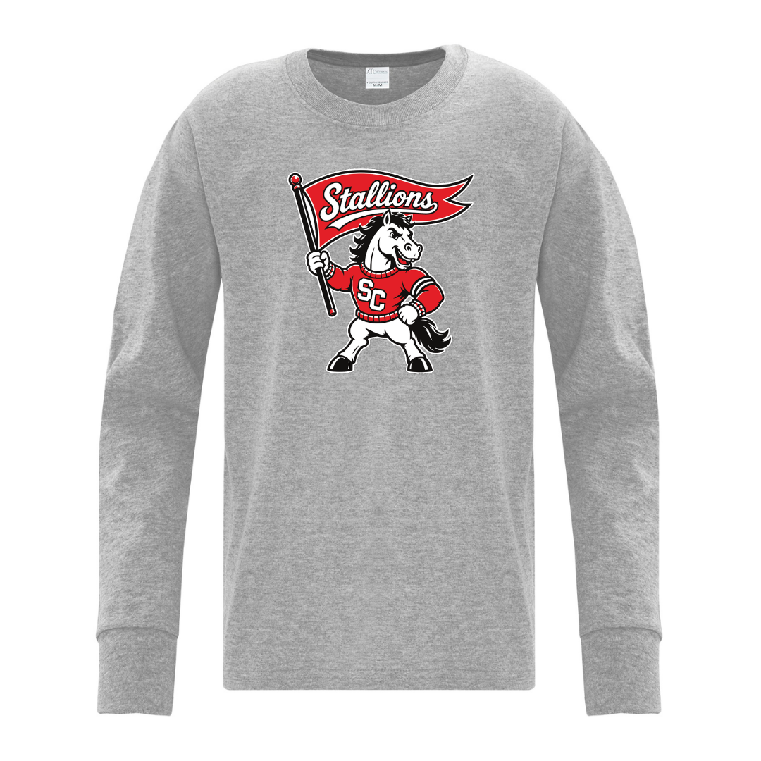 Cotton Longsleeve - Mascot Logo - Youth