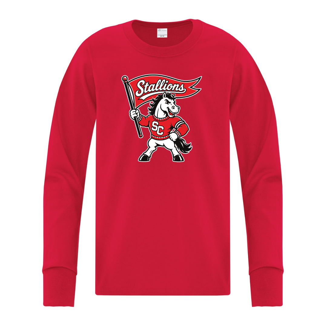 Cotton Longsleeve - Mascot Logo - Youth