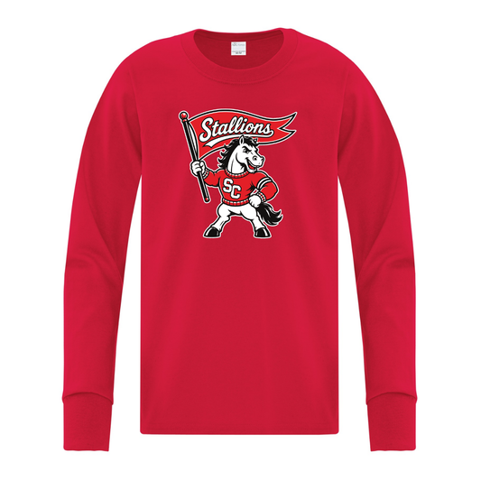 Cotton Longsleeve - Mascot Logo - Youth