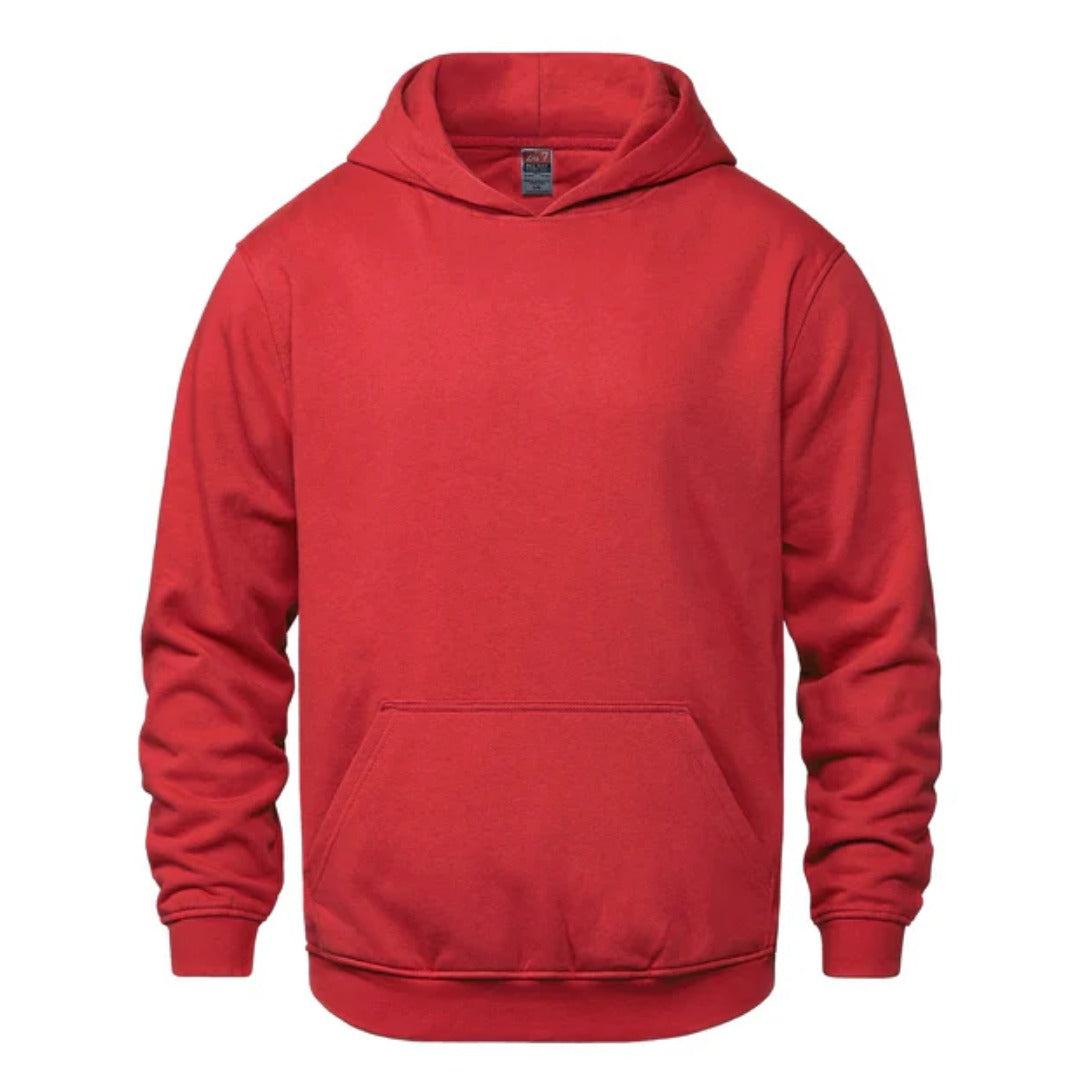 Cotton Fleece Hoodie - Youth — Red