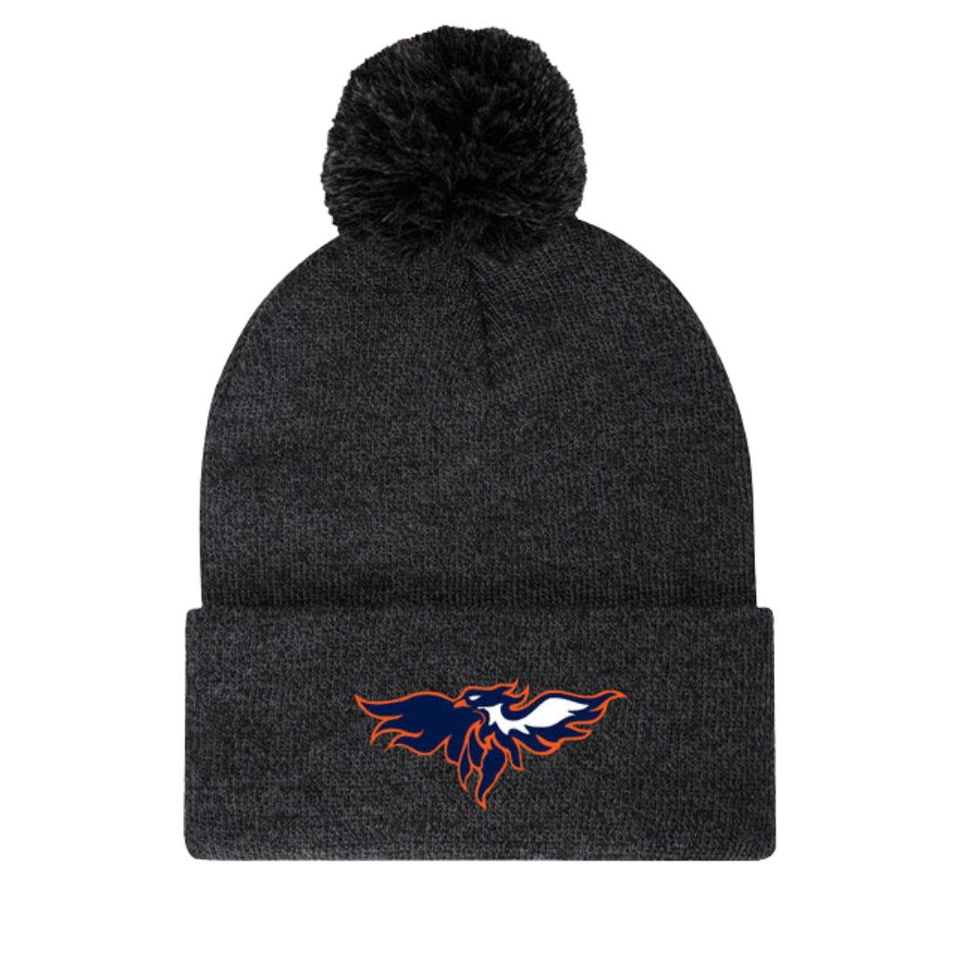 Striped Cuffed Pom Toque