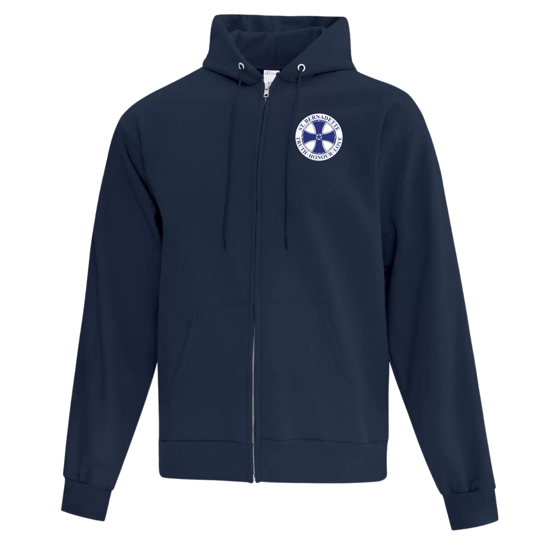 Cotton Full Zip Hoodie - Embroidered -  Youth