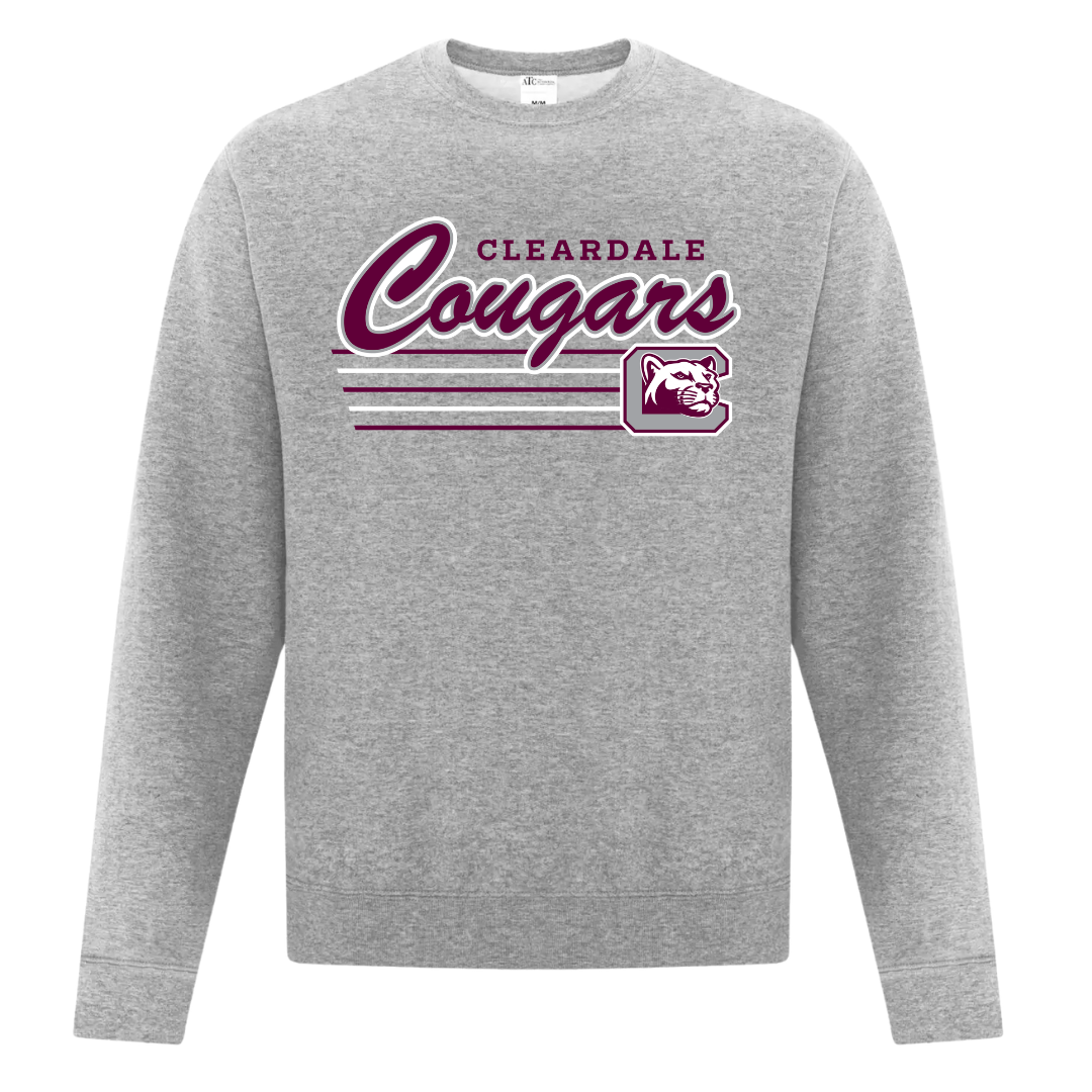 Cotton Fleece Crewneck - Text Logo - Youth