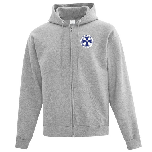 Cotton Full Zip Hoodie - Embroidered -  Youth