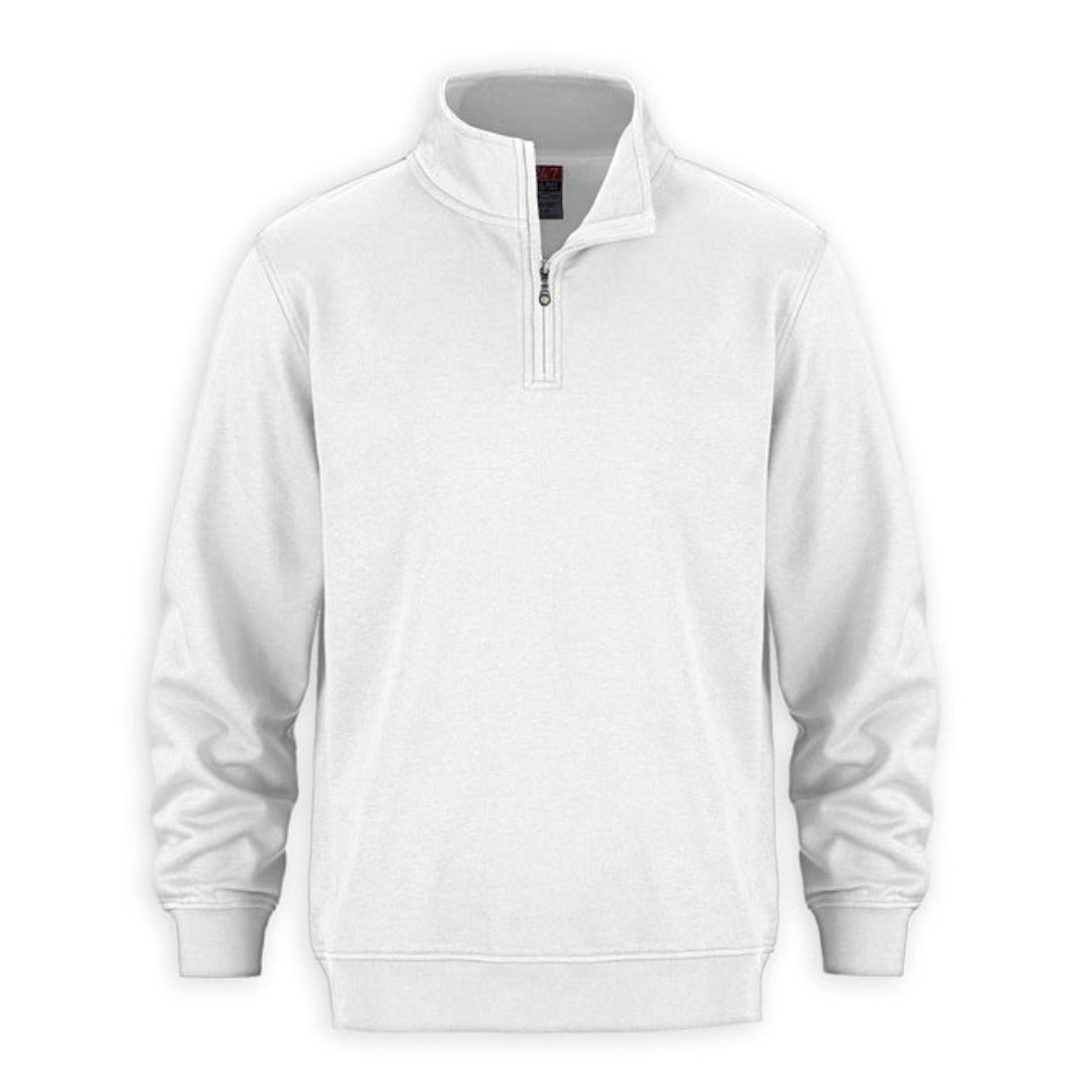 Cotton Fleece 1/4 Zip — White