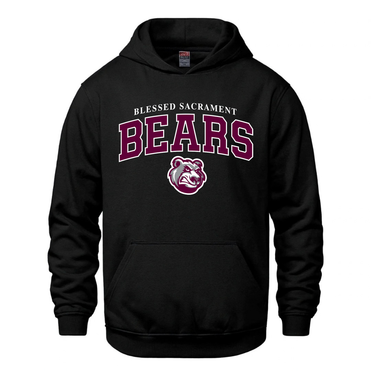 Cotton Fleece Hoodie - Sewn/Embroidered Logo - Youth