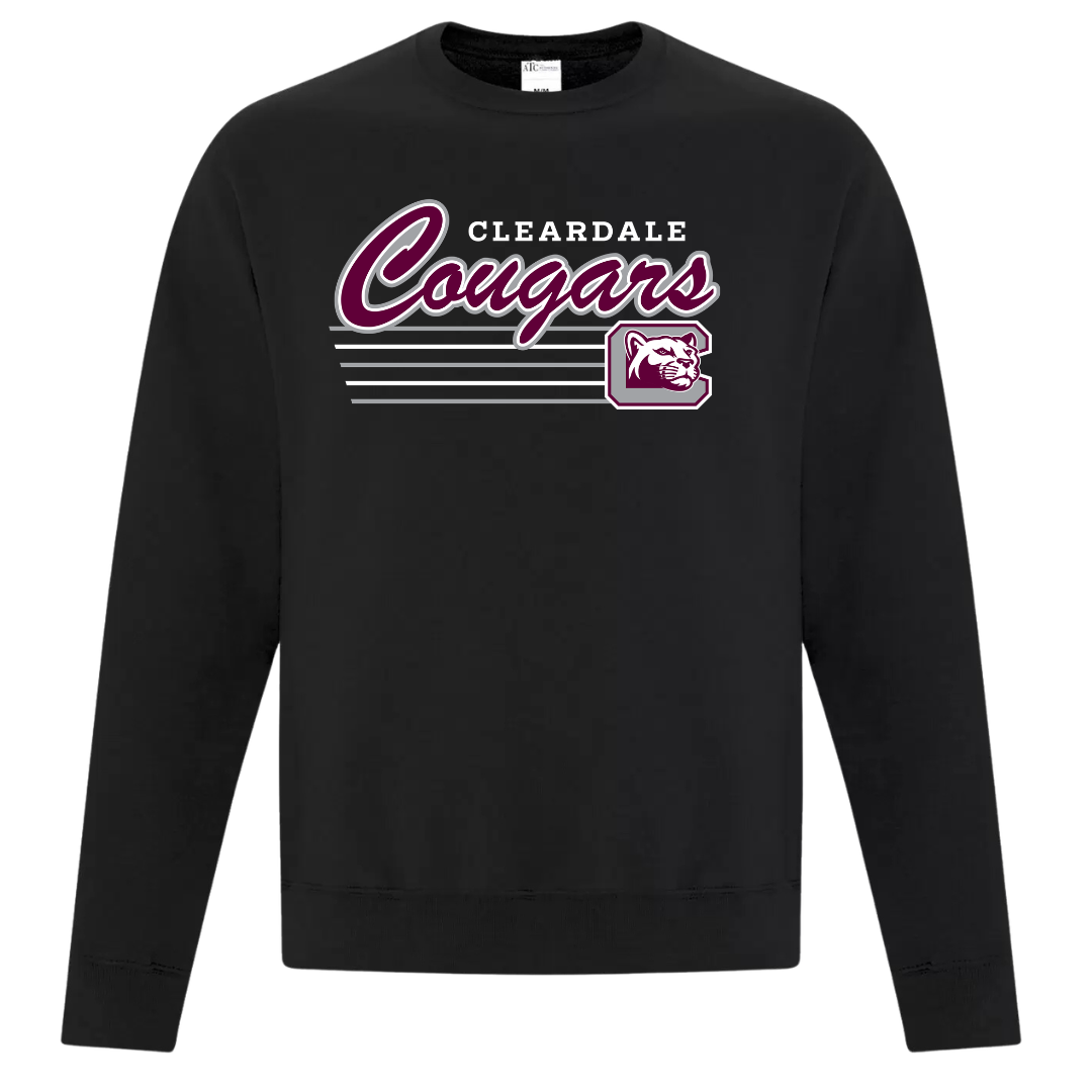 Cotton Fleece Crewneck - Text Logo - Youth