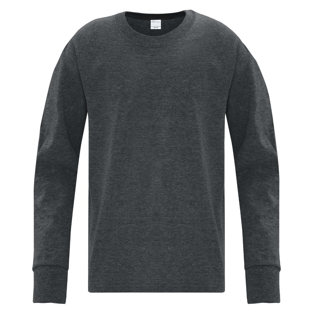Cotton Longsleeve - Youth — Dark Heather Grey