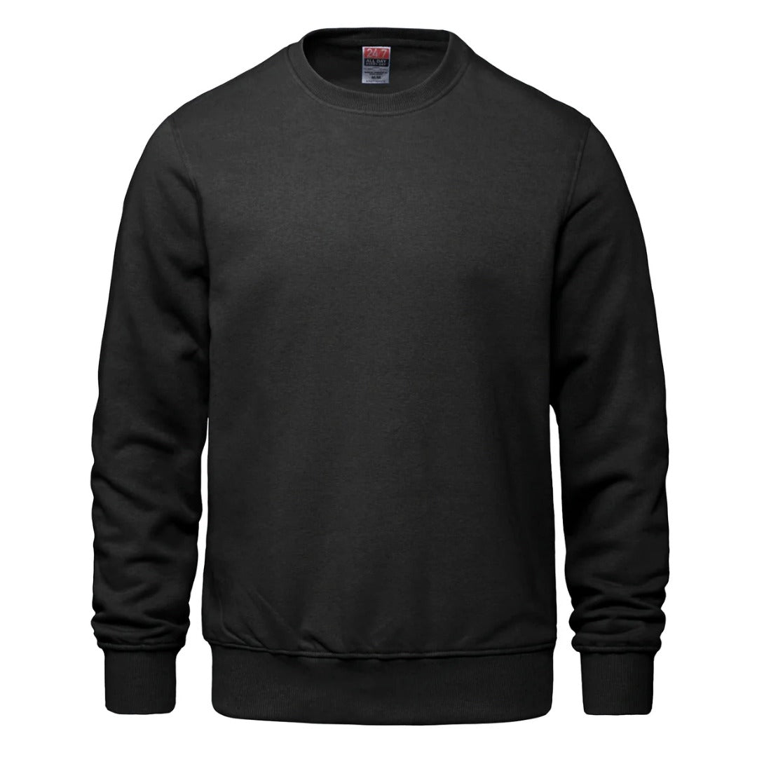 Cotton Fleece Crewneck — Black