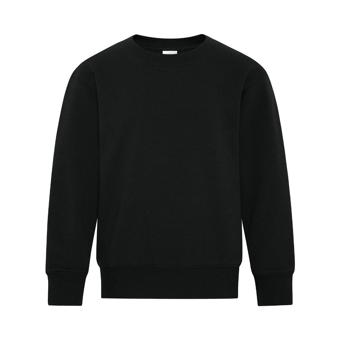 Cotton Fleece Crewneck - Youth — Black