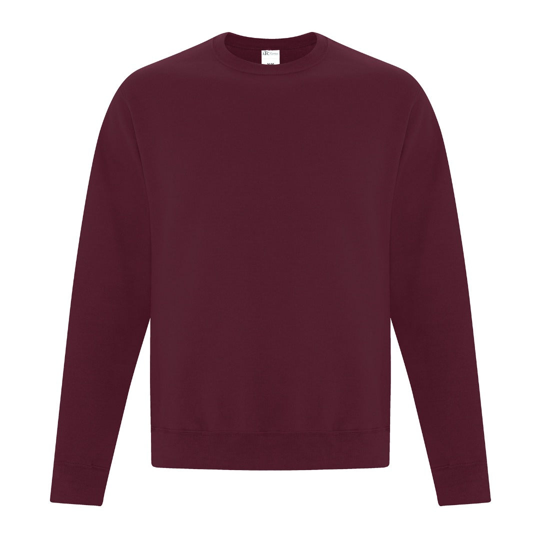 Cotton Fleece Crewneck — Maroon