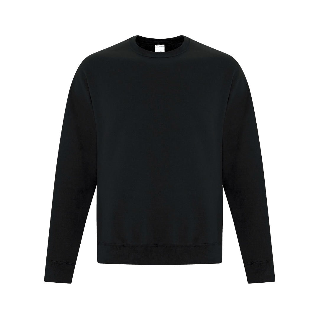Cotton Fleece Crewneck — Black