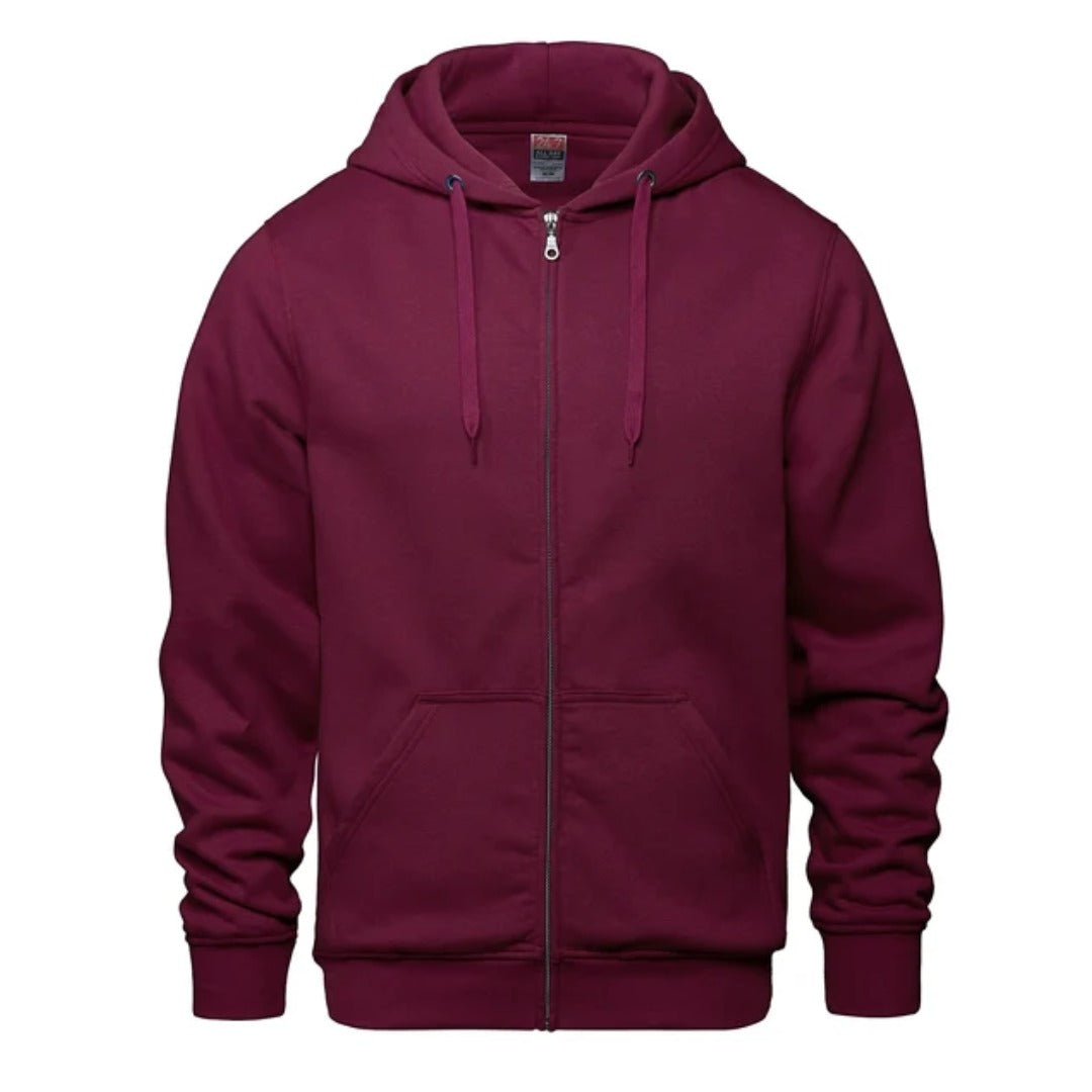 Cotton Fleece Full Zip Hoodie - Youth — Maroon