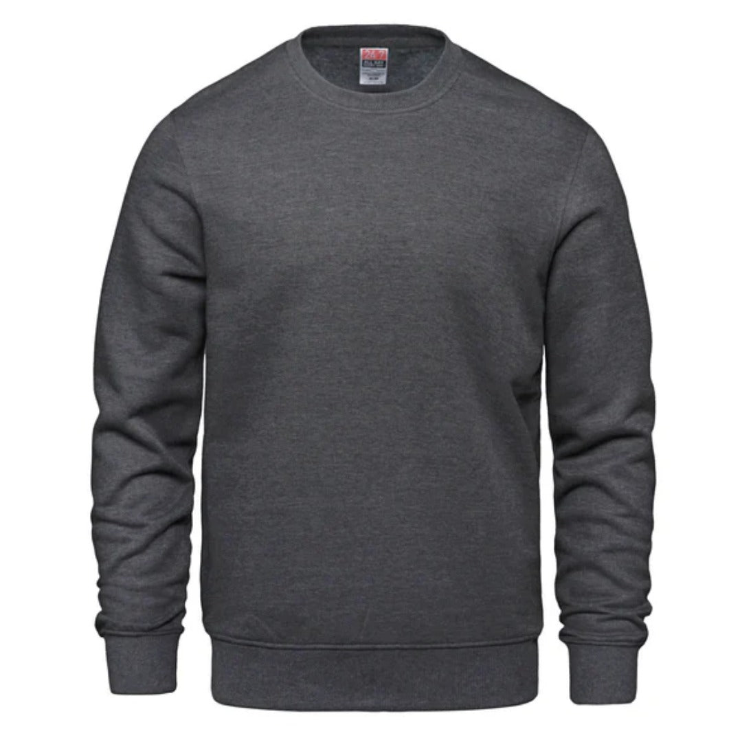 Cotton Fleece Crewneck — Heather Charcoal