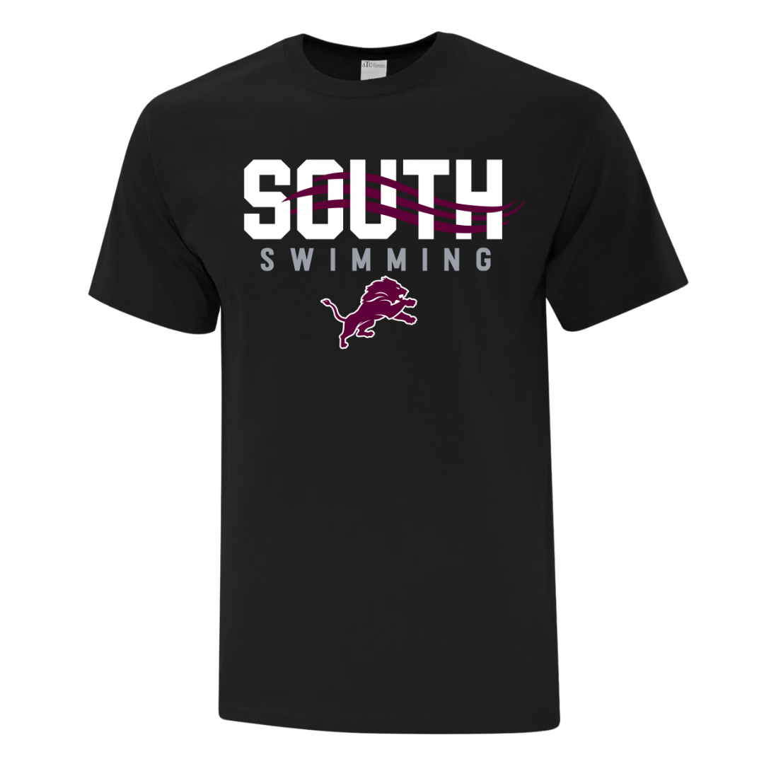 South Swimming Cotton T-Shirt - Black