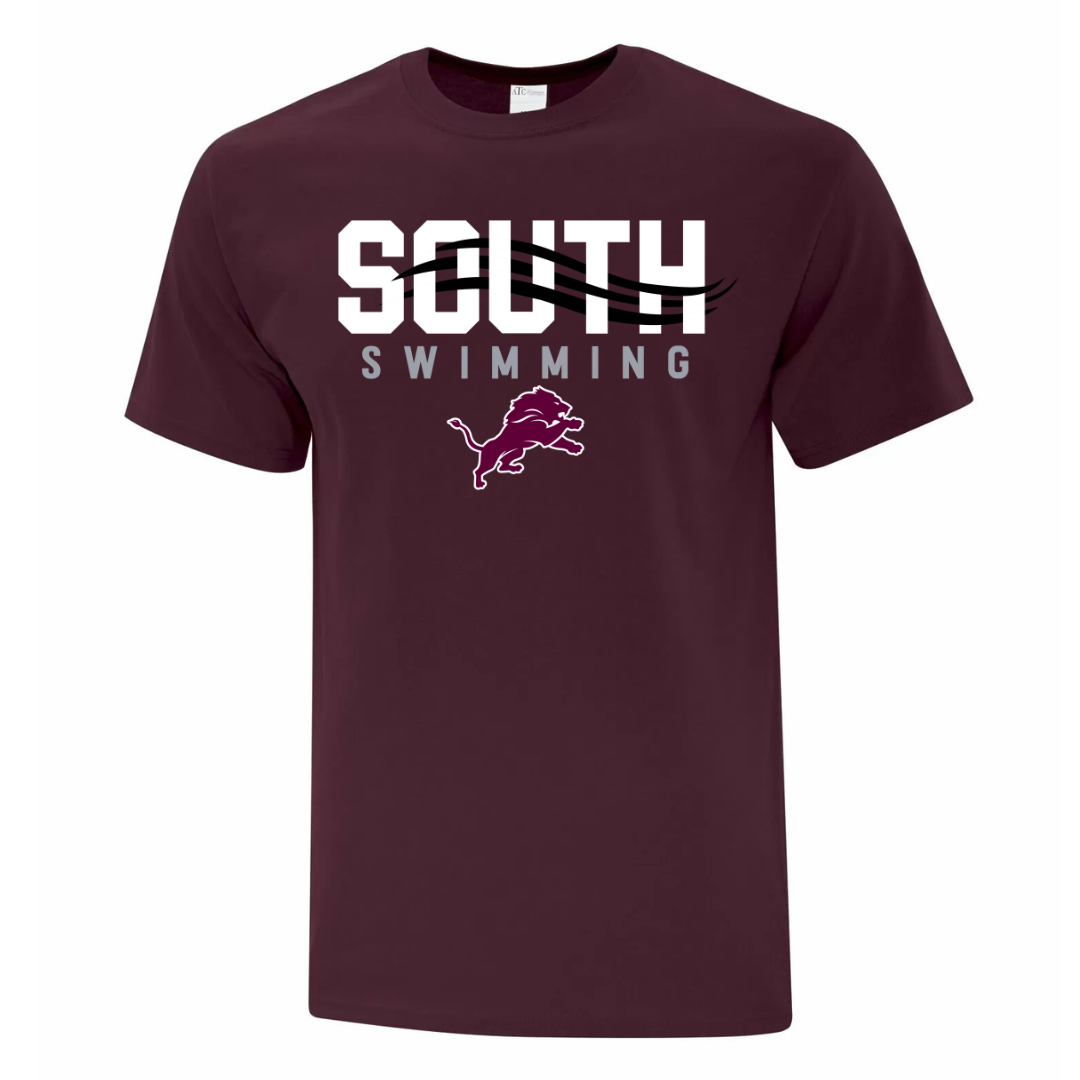 South Swimming Cotton T-Shirt - Maroon