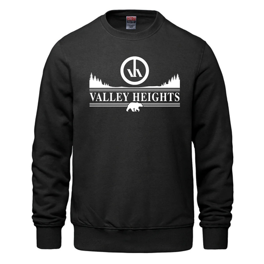 Valley Heights Cotton Fleece Crewneck - Black