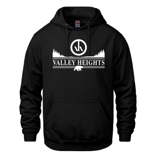 Valley Heights Cotton Fleece Hoodie - Black