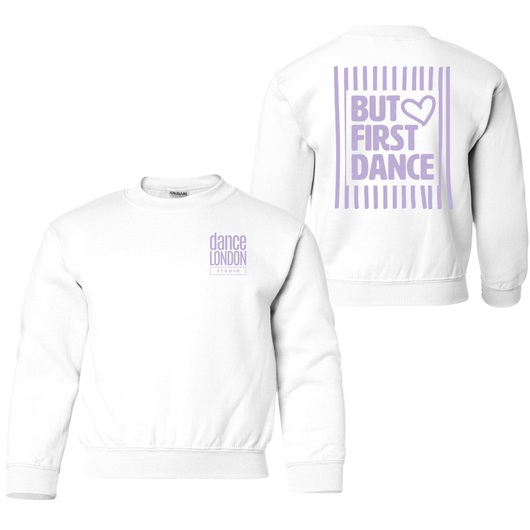 Cotton Fleece Crewneck - But First Dance - Youth
