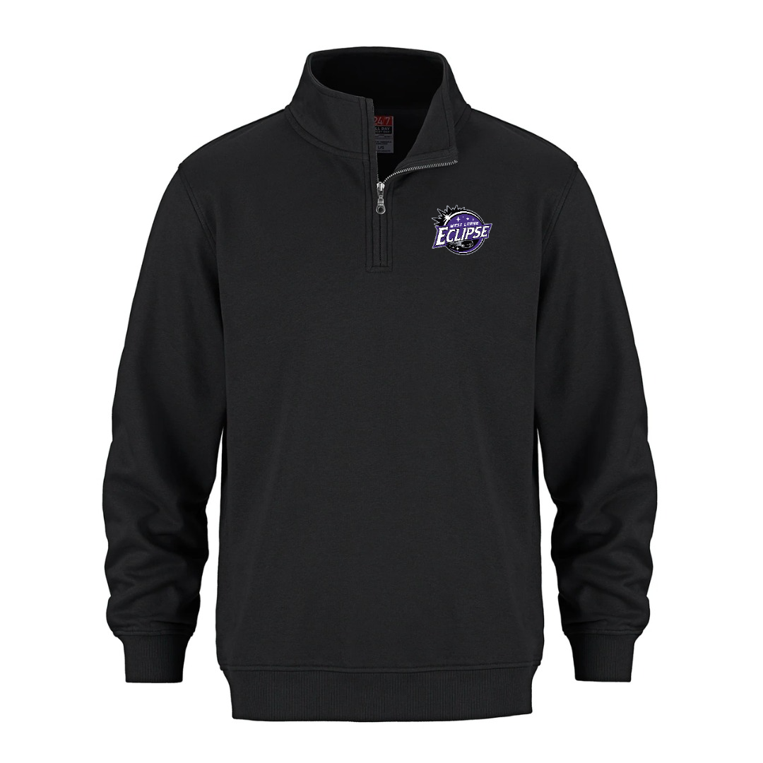 Cotton Fleece 1/4 Zip — Black
