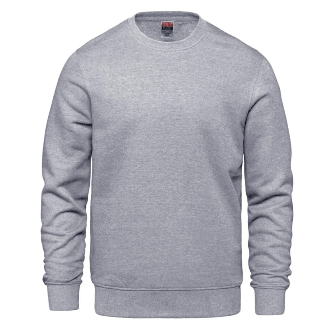 Cotton Fleece Crewneck — Light Grey