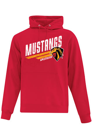 Cotton Fleece Hoodie - Mustangs - Youth