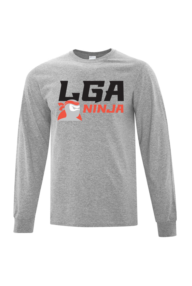 Cotton Long Sleeve Shirt - Ninja Logo - Youth